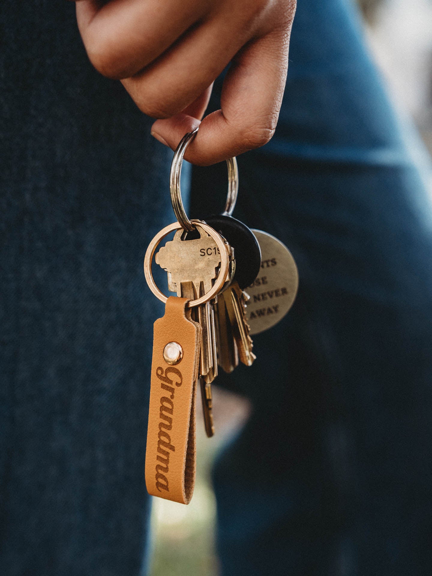 Faux Leather Keychain
