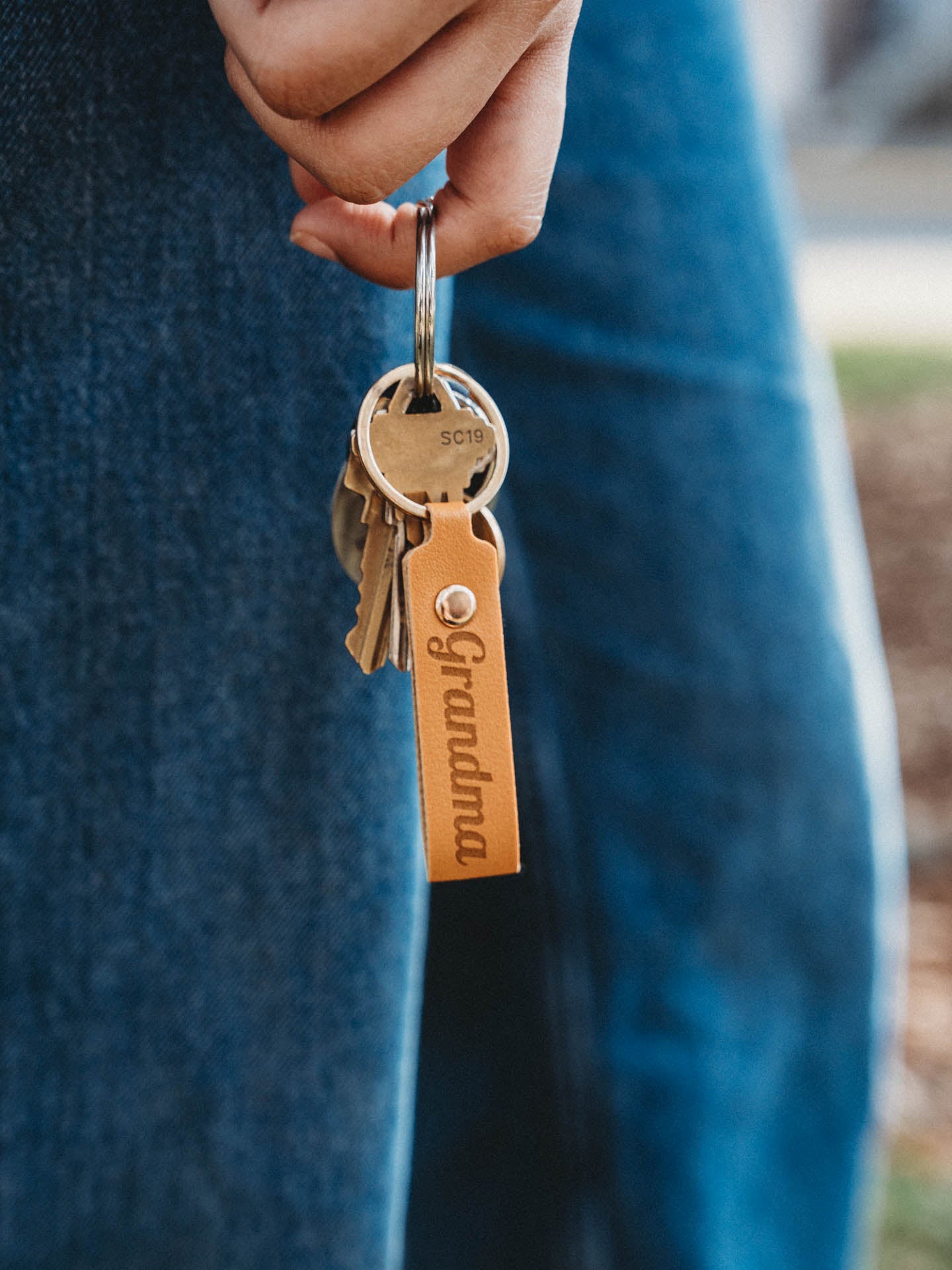 Faux Leather Keychain