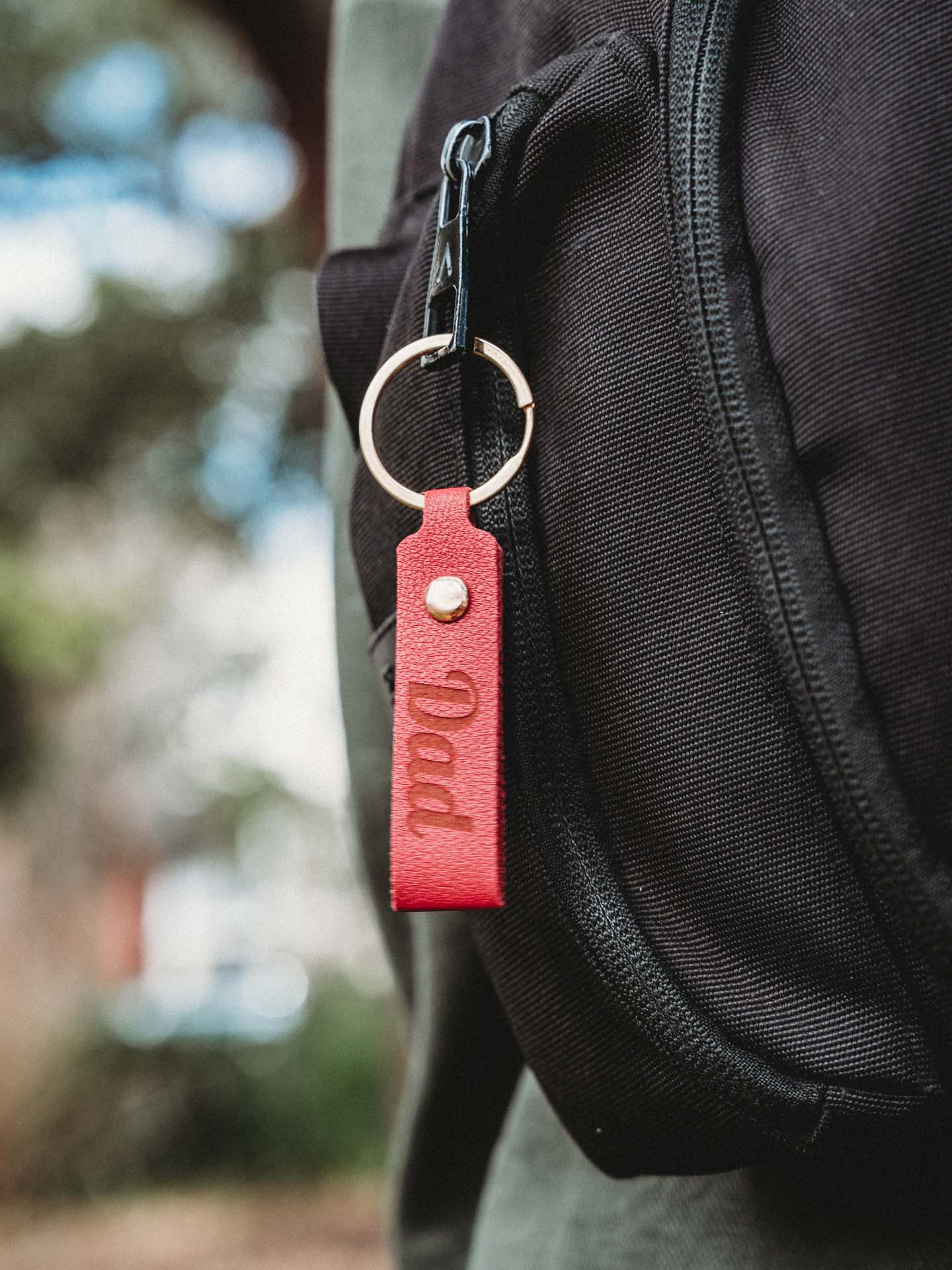 Faux Leather Keychain