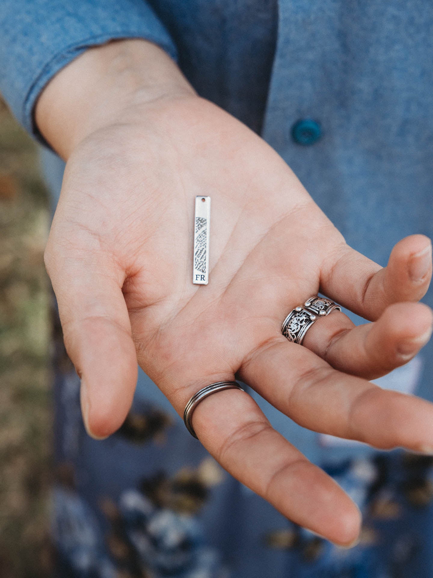 Thin Stainless Steel Bar Pendant