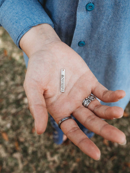 Thin Stainless Steel Bar Pendant